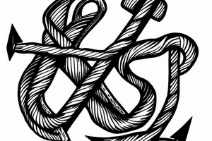 an anchor sinks with its ropes cut off tattoo idea