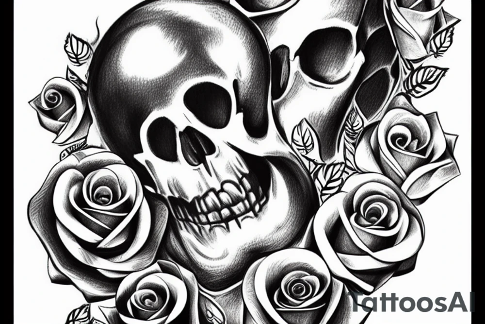 A rose in the shape of a skull tattoo idea