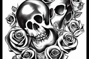 A rose in the shape of a skull tattoo idea