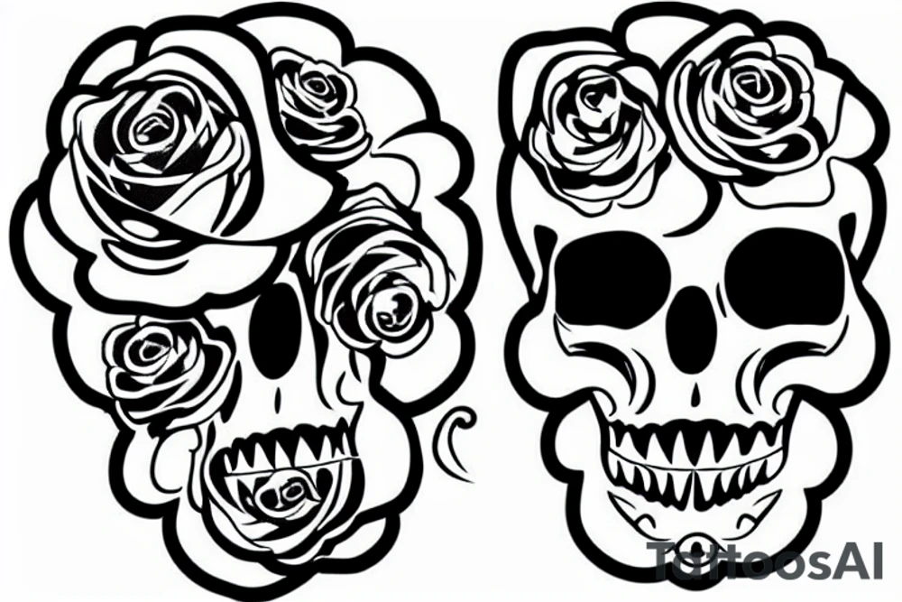 A rose in the shape of a skull tattoo idea