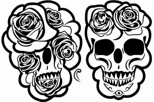 A rose in the shape of a skull tattoo idea