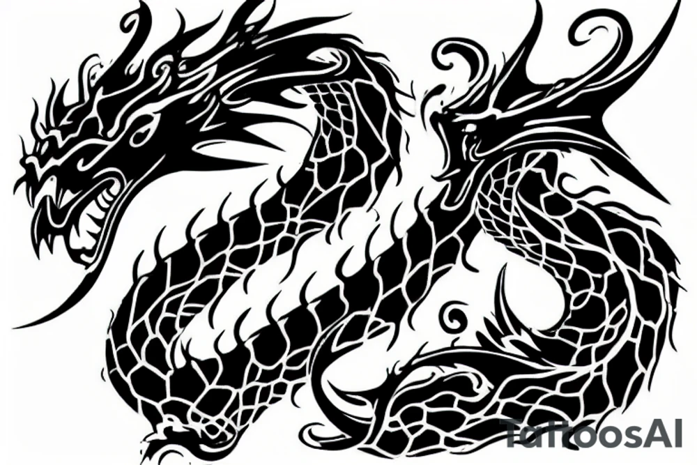 one dragon face tattoo idea