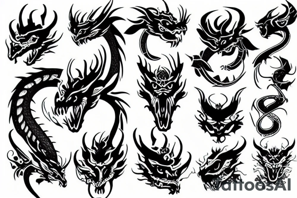 one dragon face tattoo idea