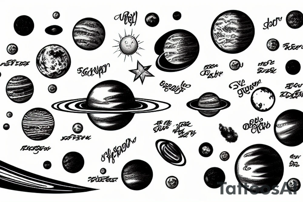 solar system tattoo idea