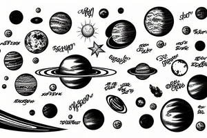 solar system tattoo idea