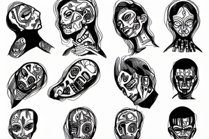 A half human half robot praying tattoo idea