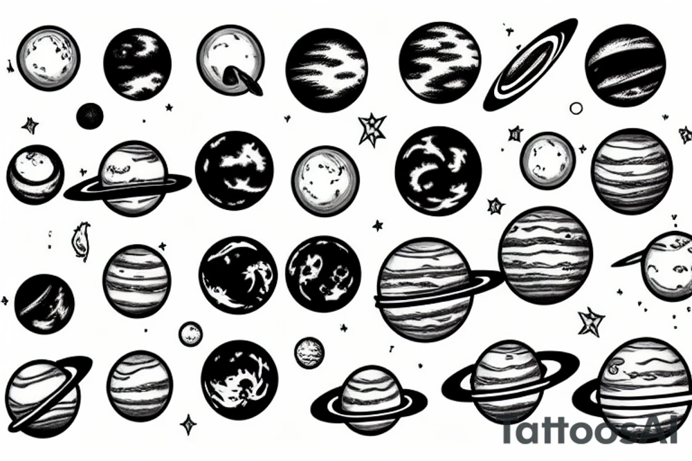 solar system tattoo idea