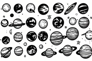 solar system tattoo idea