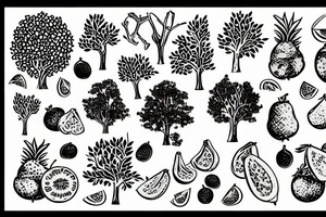 A small tree with tons of fruits, which are themselves trees tattoo idea