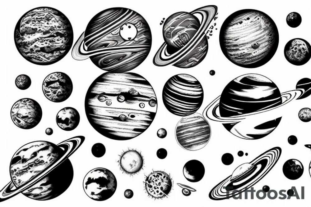 planets of solar system in order tattoo idea