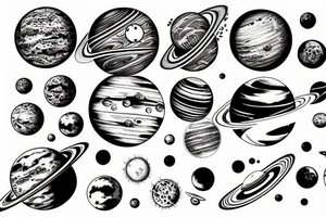 planets of solar system in order tattoo idea