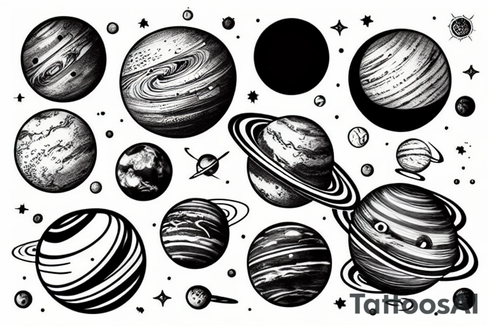 planets of solar system in order tattoo idea