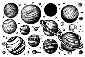 planets of solar system in order tattoo idea