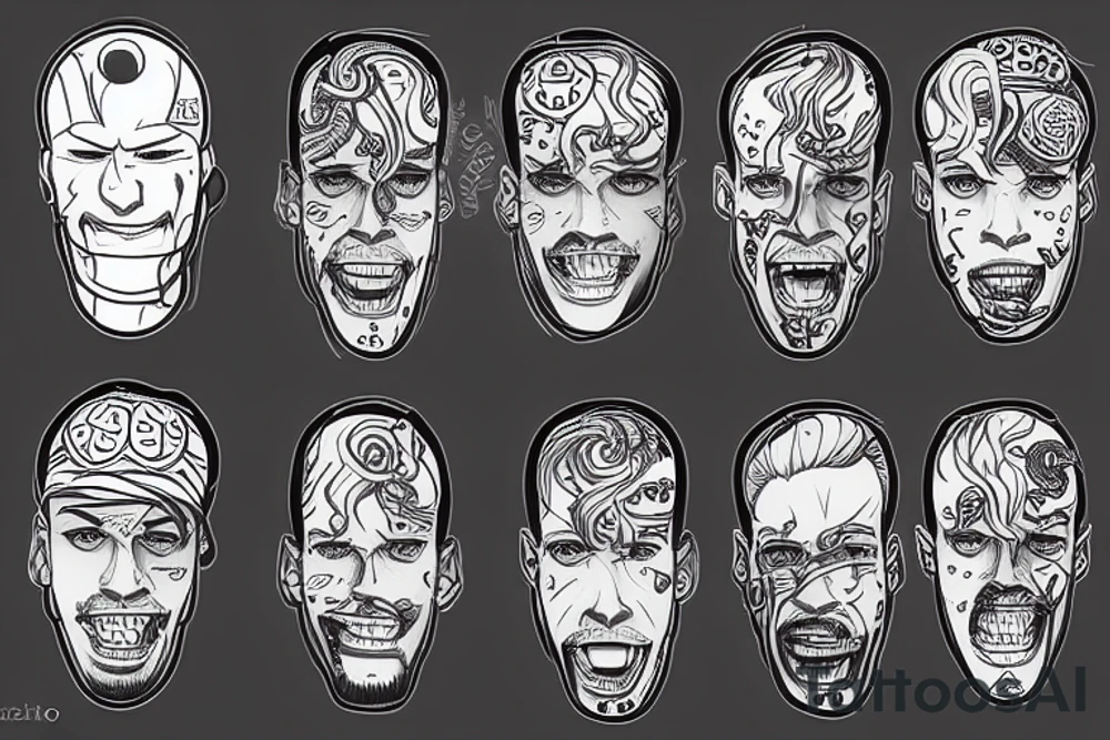 A soccer player with Leo Messi head and octopus legs. tattoo idea