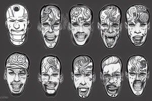 A soccer player with Leo Messi head and octopus legs. tattoo idea