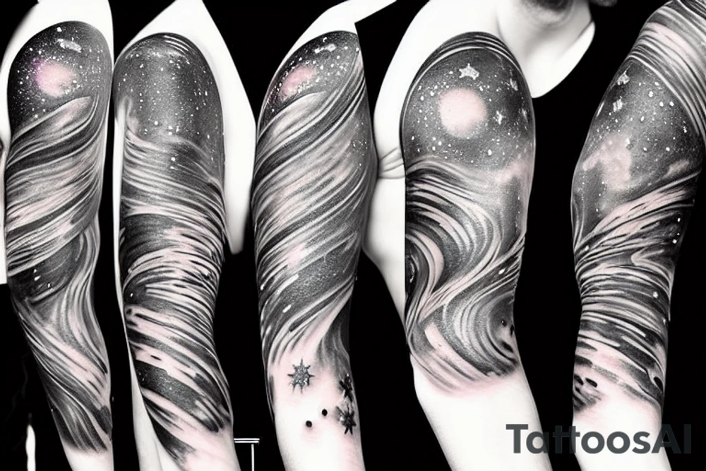 full sleeve tattoo of the galaxy tattoo idea
