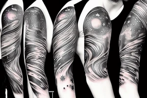 full sleeve tattoo of the galaxy tattoo idea