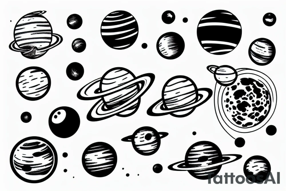 solar system tattoo idea