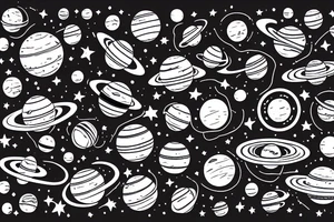 the galaxy showing planets, moons, stars, a spaceship and a floating astronaut in space tattoo idea
