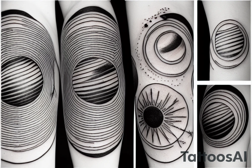 abstract solar system planets tattoo idea