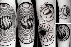 abstract solar system planets tattoo idea
