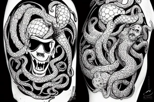 Leo Messi with octopus extremities. tattoo idea