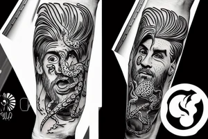 Leo Messi with octopus extremities. tattoo idea