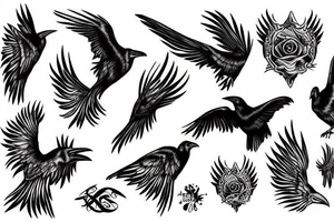 raven wing tattoo idea