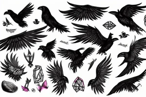 raven wing tattoo idea