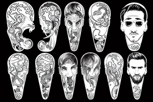 Leo Messi with octopus extremities tattoo idea