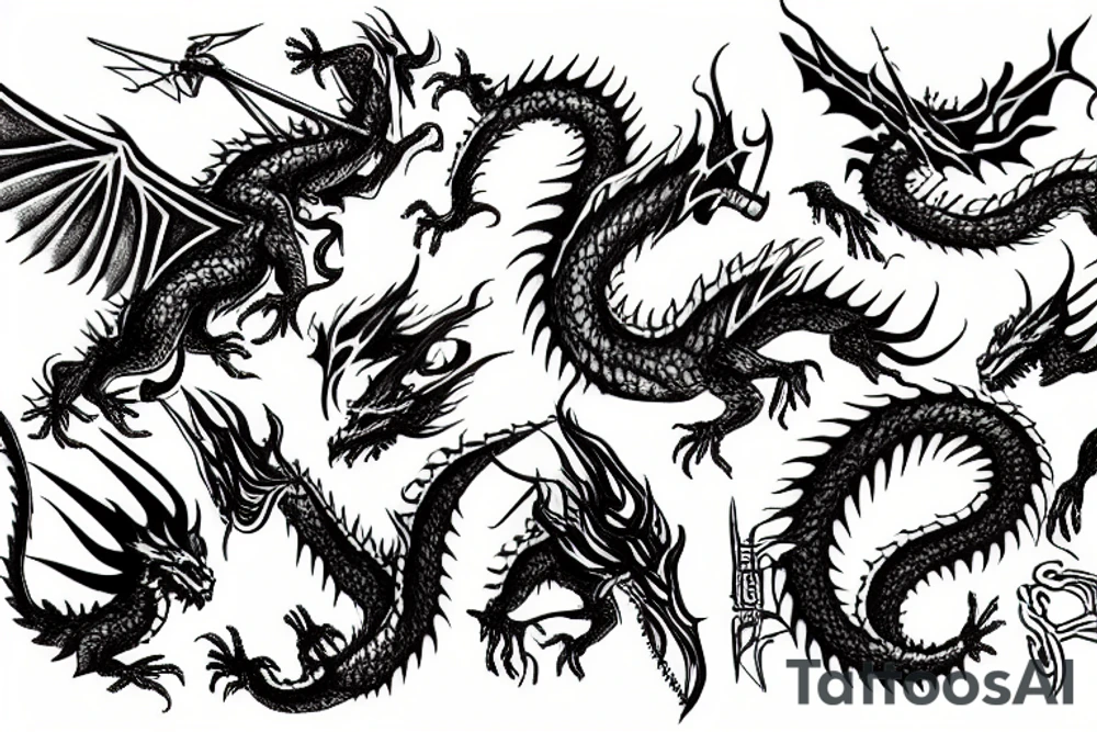 god fighting a dragon tattoo idea