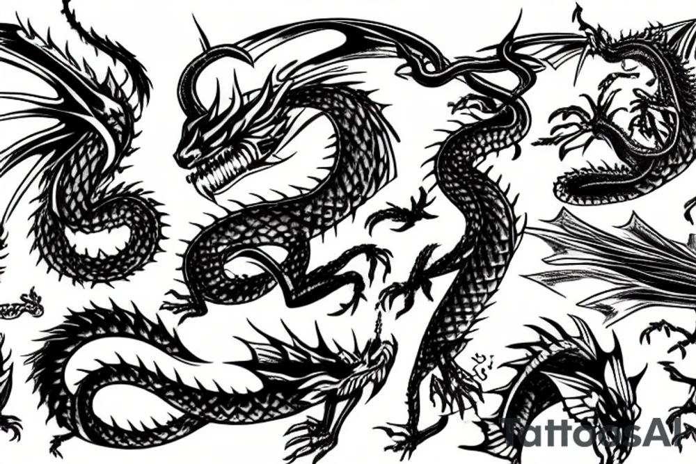 god fighting a dragon tattoo idea