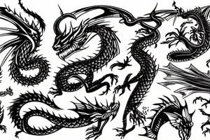 god fighting a dragon tattoo idea