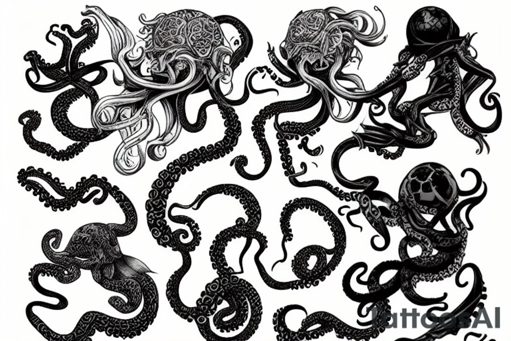Leo Messi with octopus extremities tattoo idea