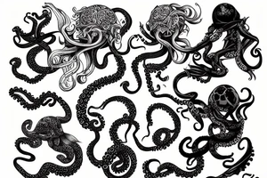 Leo Messi with octopus extremities tattoo idea