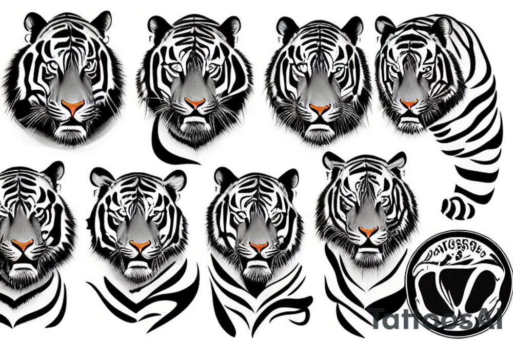 A tiger with the face of Vin Diesel tattoo idea