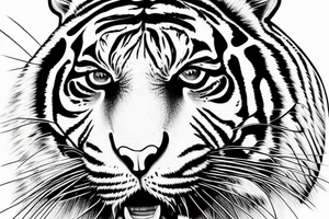 A tiger with the face of Vin Diesel tattoo idea