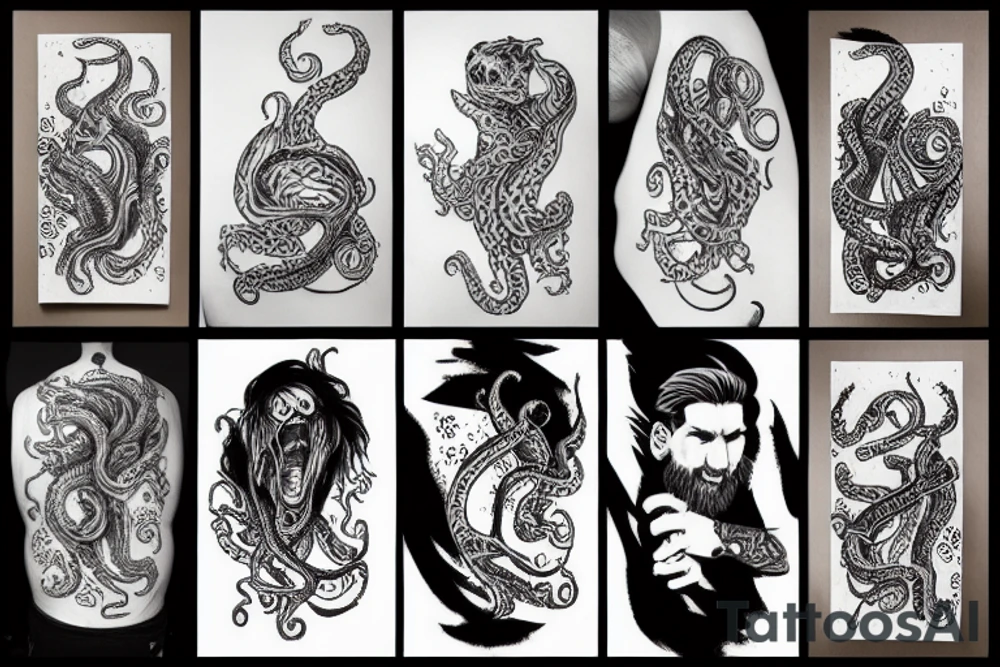 Leo Messi with octopus extremities tattoo idea