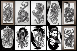 Leo Messi with octopus extremities tattoo idea