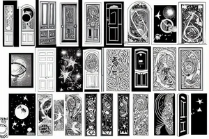 A door way that leads to the stars through a stairway tattoo idea