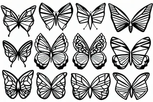 geometric butterfly across a straight line tattoo idea