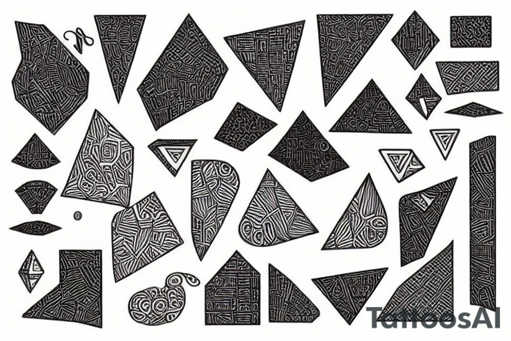 Impossible shape made of bricks tattoo idea