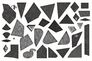 Impossible shape made of bricks tattoo idea