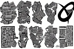 Impossible shape made of bricks tattoo idea
