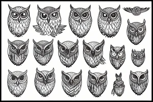 owl that cathed a fox and flies in the sky tattoo idea