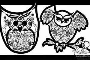 owl with the mouse in the bick tattoo idea