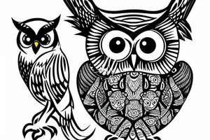 owl with the mouse in the bick tattoo idea