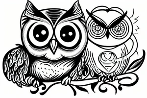 owl with the mouse in the bick tattoo idea