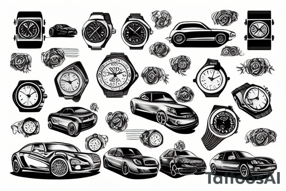 A car with a watch tattoo idea