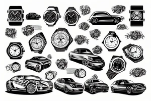 A car with a watch tattoo idea